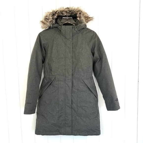 The north face Hyvent grey waterproof puffer parka hooded ski jacket XS - Picture 1 of 14